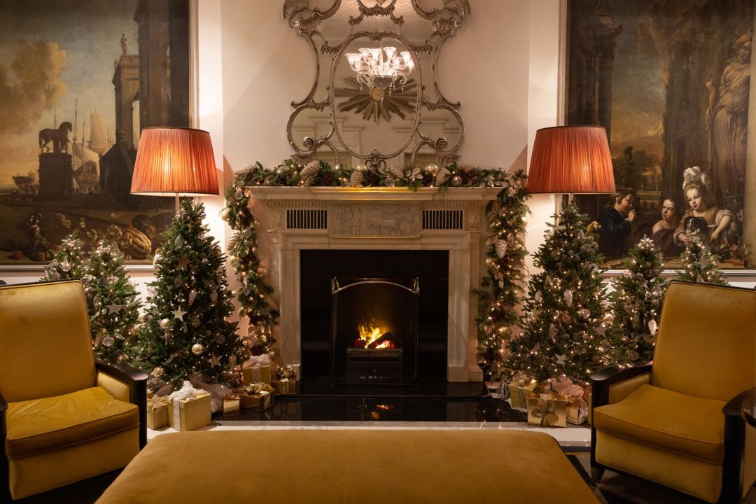 Image of The Carlyle lobby with festive lighting